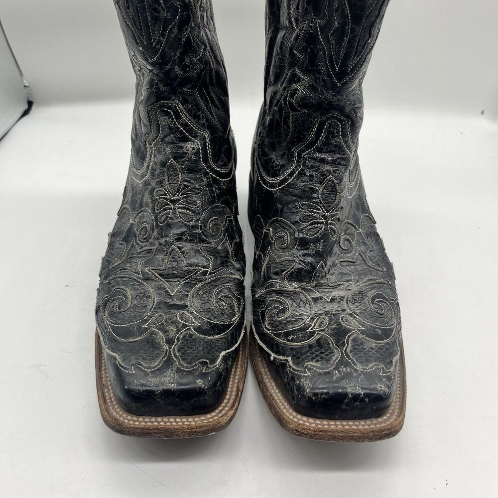 Corral Vintage Python Inlay Men’s Western Boot 9.5 Black - Picture 3 of 13